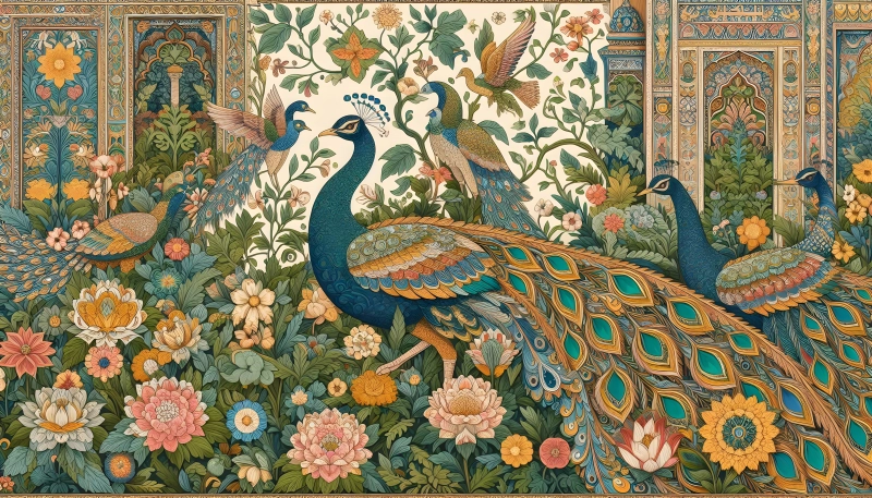 https://printposterscustimages.blr1.digitaloceanspaces.com/gallery/12/mid/mughal-garden-with-peacock-floral-patterns-exquisite-mughal-art-illustration.webp