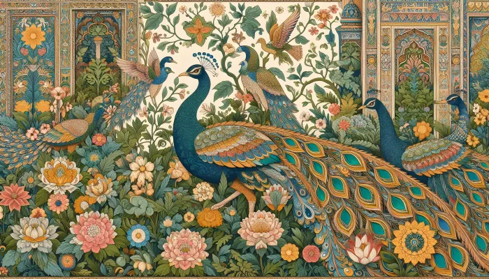 https://printposterscustimages.blr1.digitaloceanspaces.com/gallery/12/thumb/mughal-garden-with-peacock-floral-patterns-exquisite-mughal-art-illustration.webp