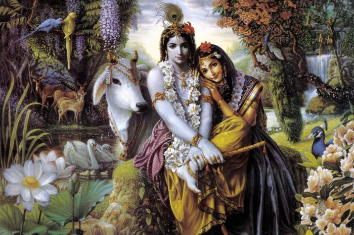 Majestic Lord Krishna Divine Canvas Print