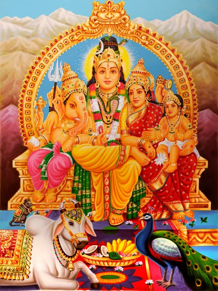 Divine Shiva Family Darbar Print