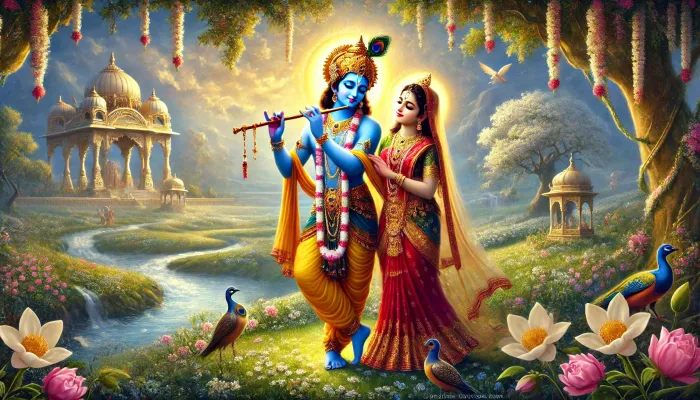 Vibrant Radha Krishna Divine Love