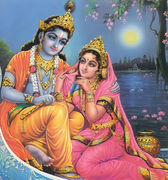 Traditional Radha Krishna Portrait