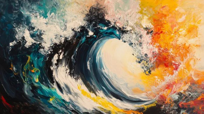 Vivid Abstract Ocean Wave Wall Art