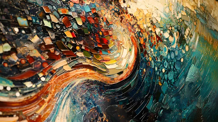 Vibrant Textured Abstract Oil Print