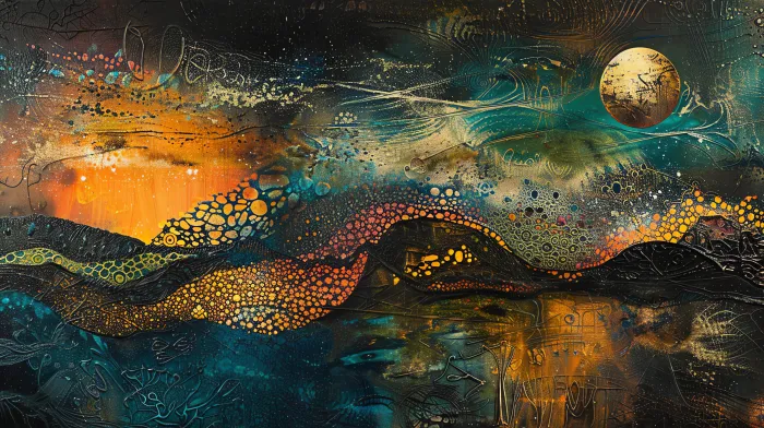 Dark Blue & Bright Orange Abstract Canvas