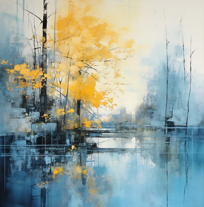 Harmonious Contrasts Blue & Yellow Abstract