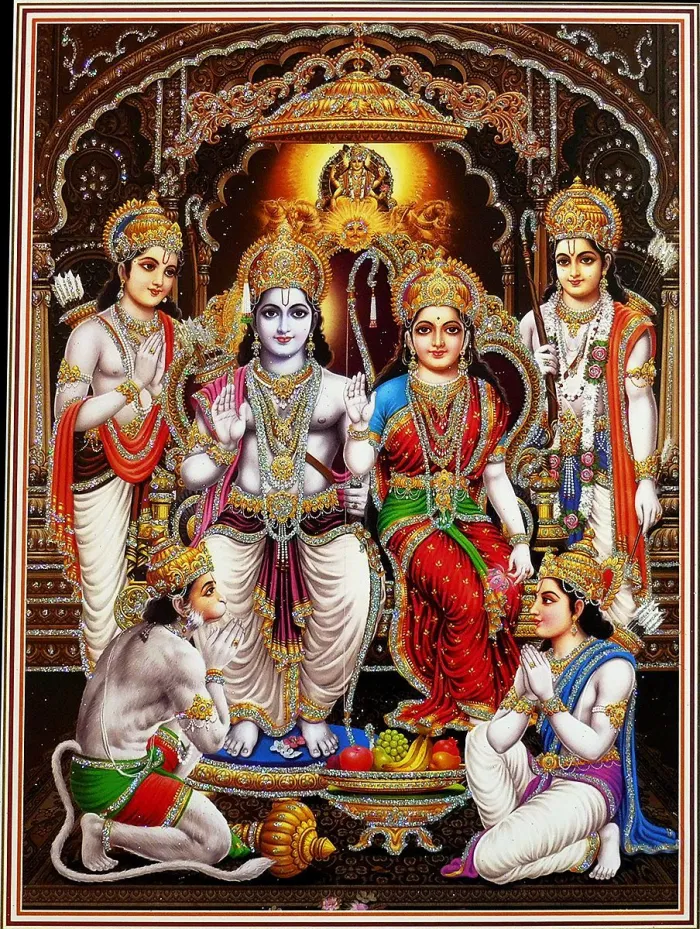 Majestic Ram Darbar Portrait Wall Art | PrintPosters.in