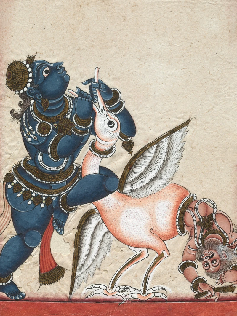 Krishna Vanquishing Bakasura Canvas Print wall art print | PrintPosters.in