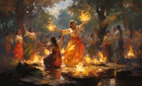 Lohri Punjabi Folk Festival Celebration Canvas wall art print | PrintPosters.in
