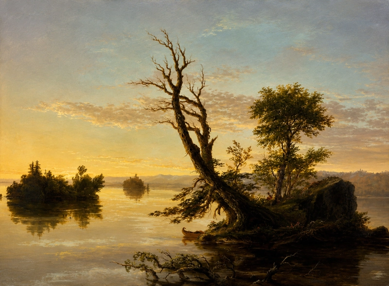 Classic Hudson River Sunset Landscape Canvas wall art print | PrintPosters.in