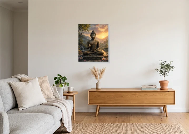 Living Room mockup with artwork