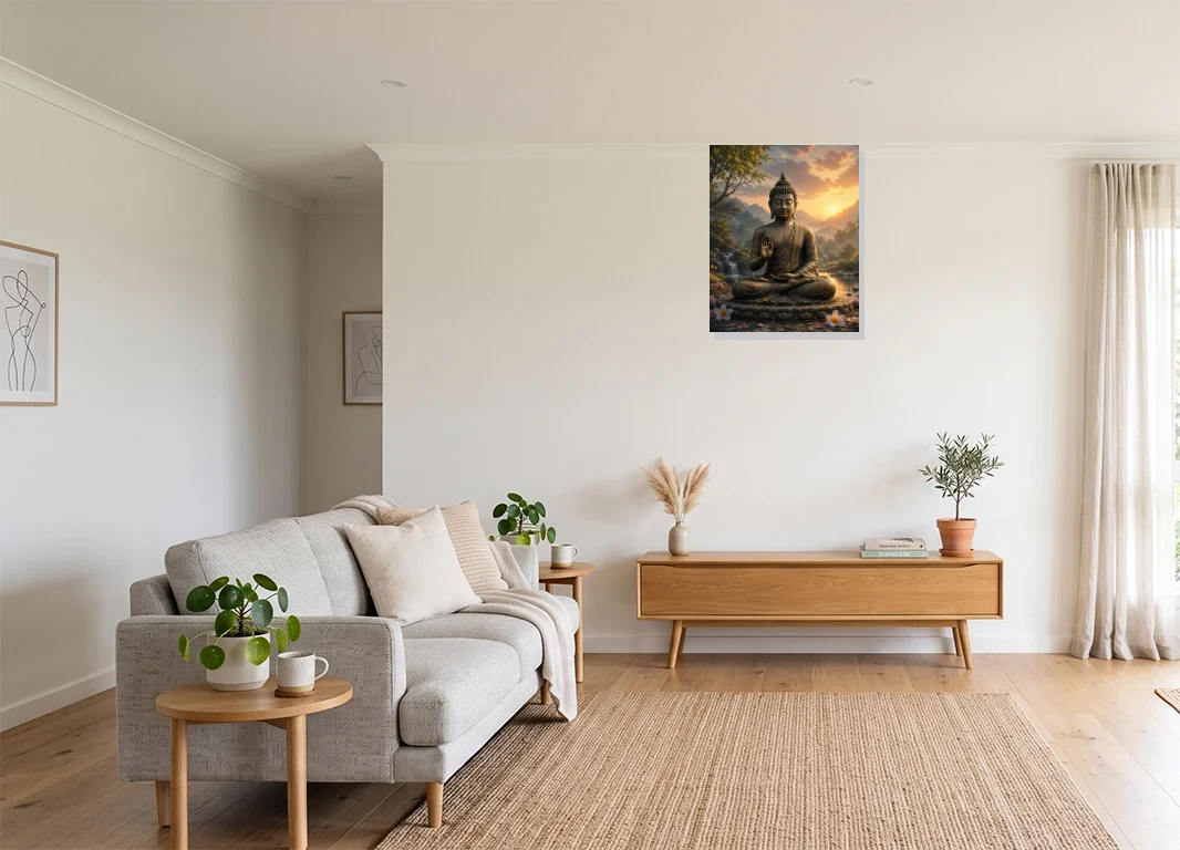 Office mockup with artwork