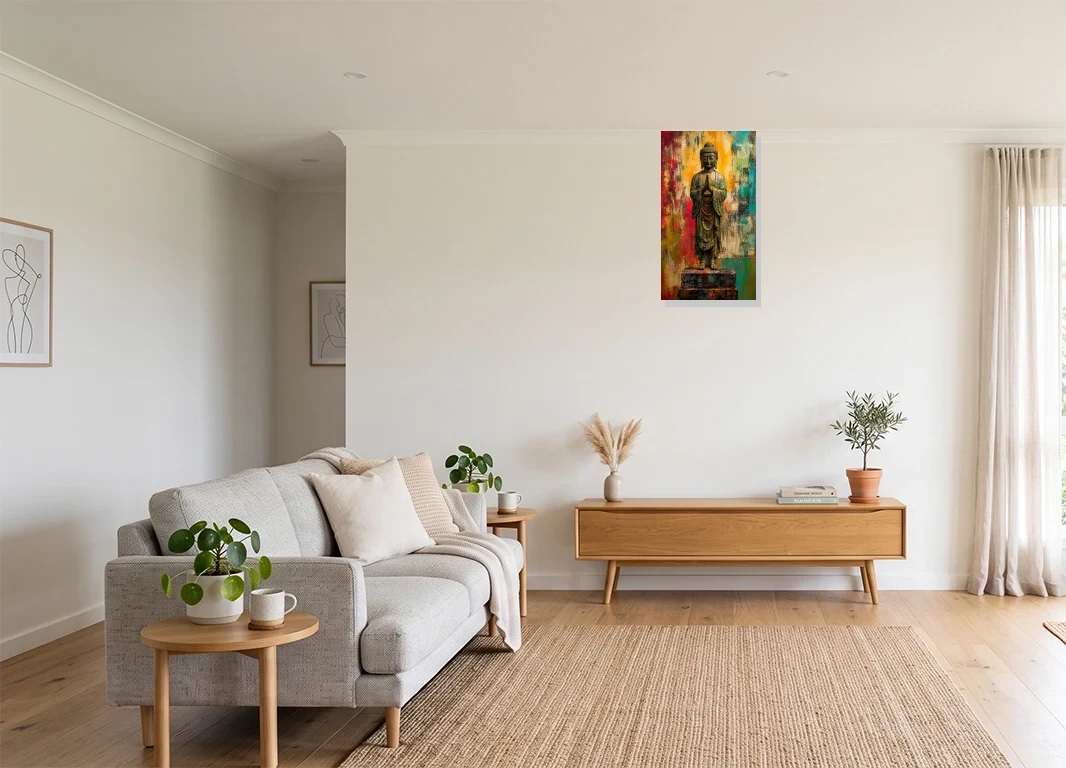 Office mockup with artwork