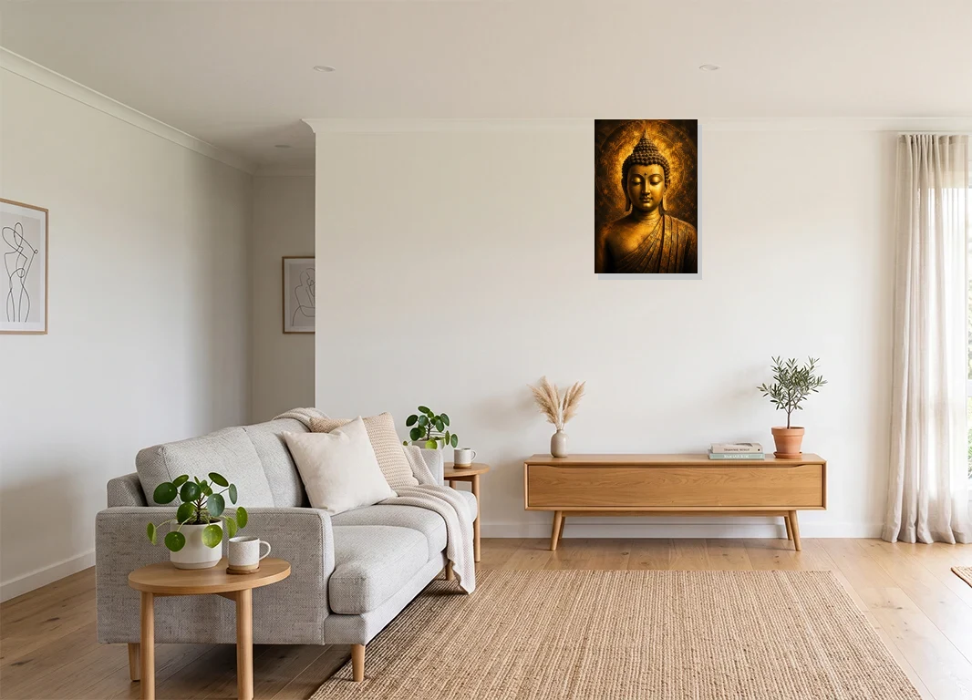 Office mockup with artwork
