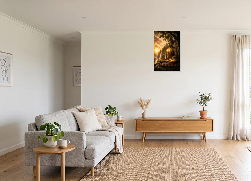 Office mockup with artwork