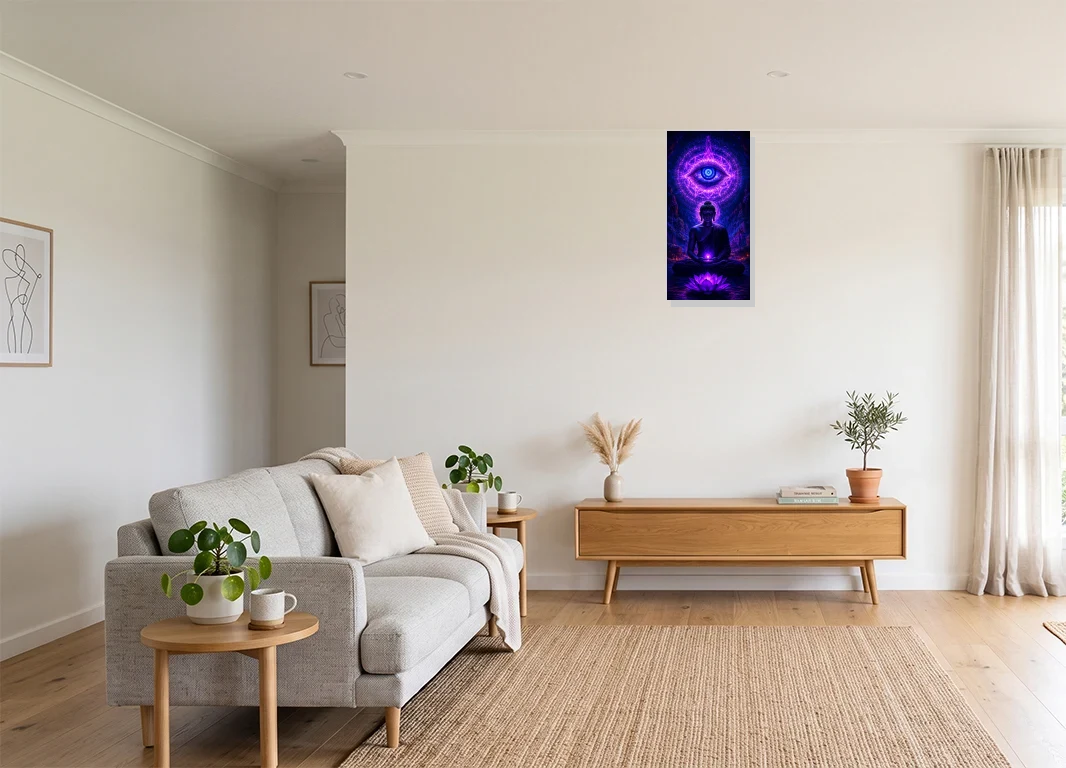 Office mockup with artwork