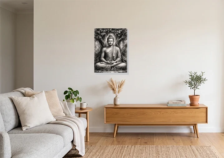 Living Room mockup with artwork