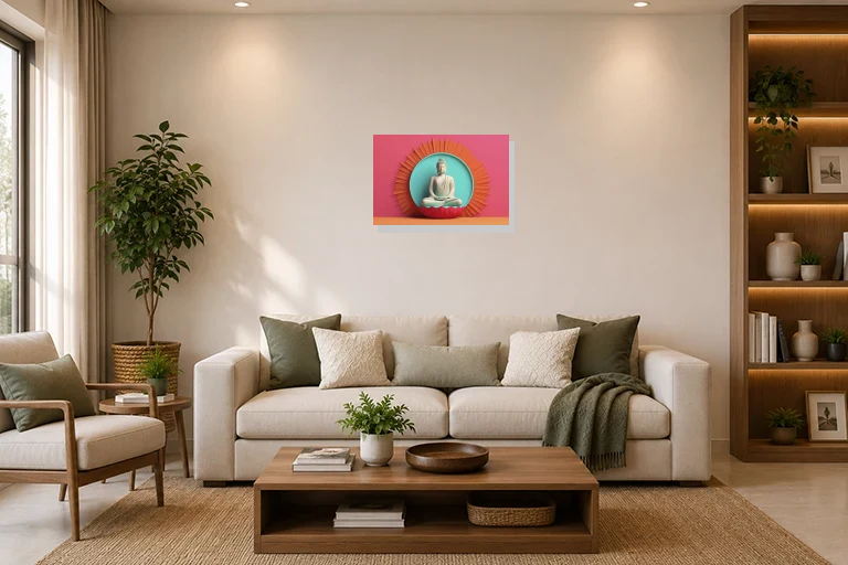 Hotel Lobby mockup with artwork