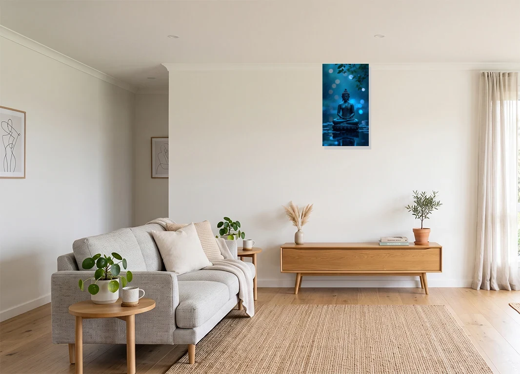 Office mockup with artwork