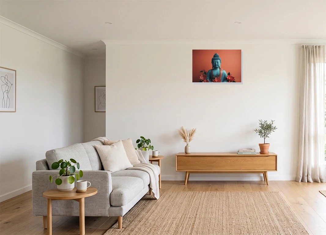 Office mockup with artwork