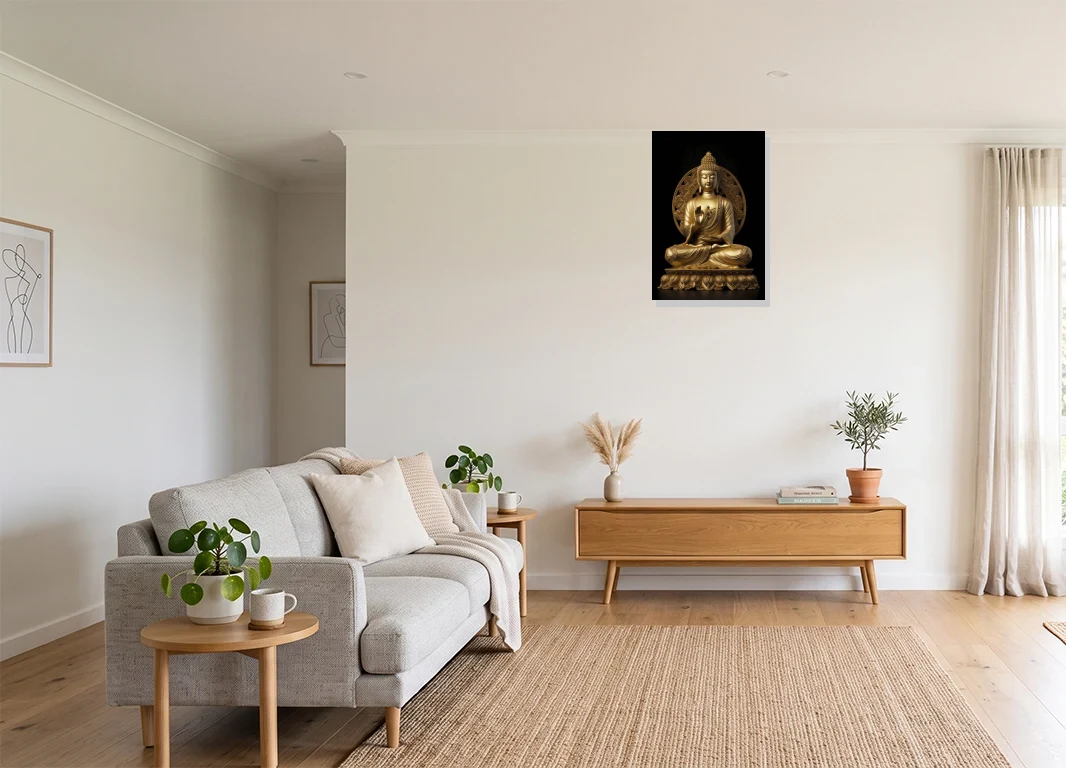 Office mockup with artwork