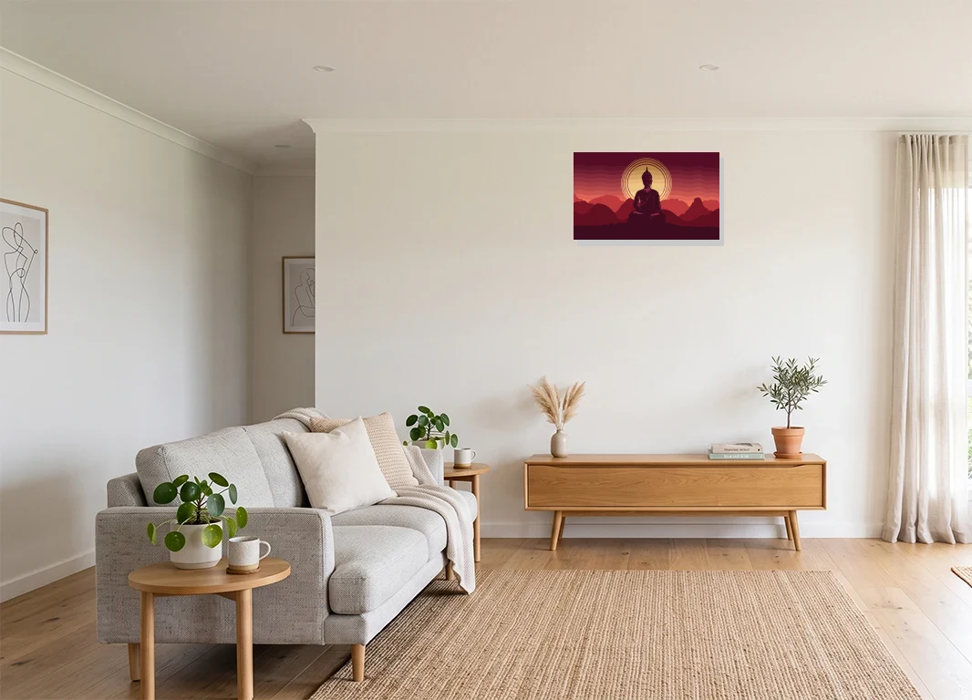 Office mockup with artwork