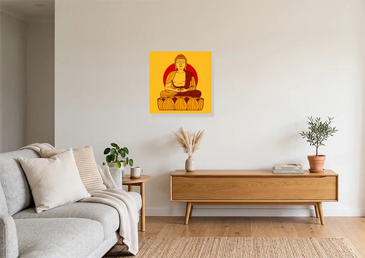 Living Room mockup with artwork