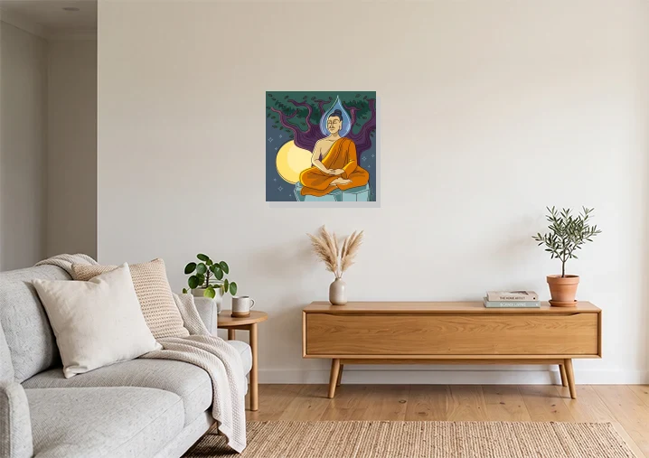 Living Room mockup with artwork