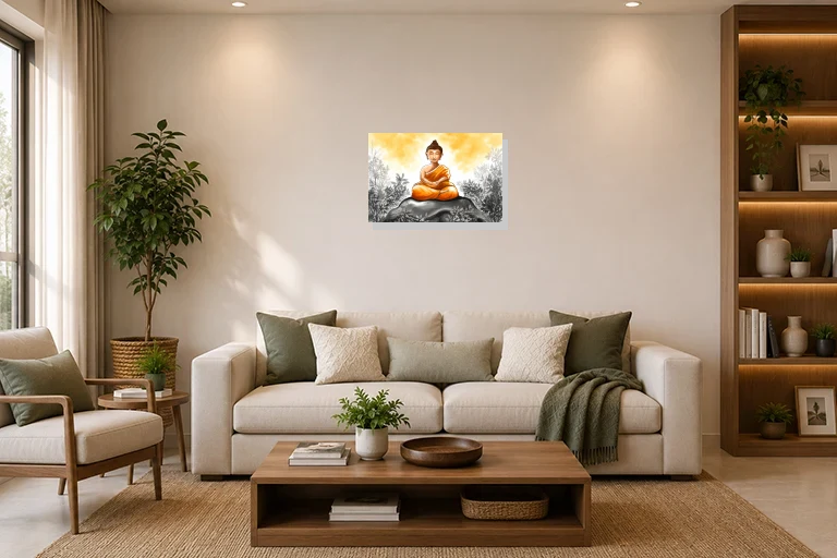 Hotel Lobby mockup with artwork