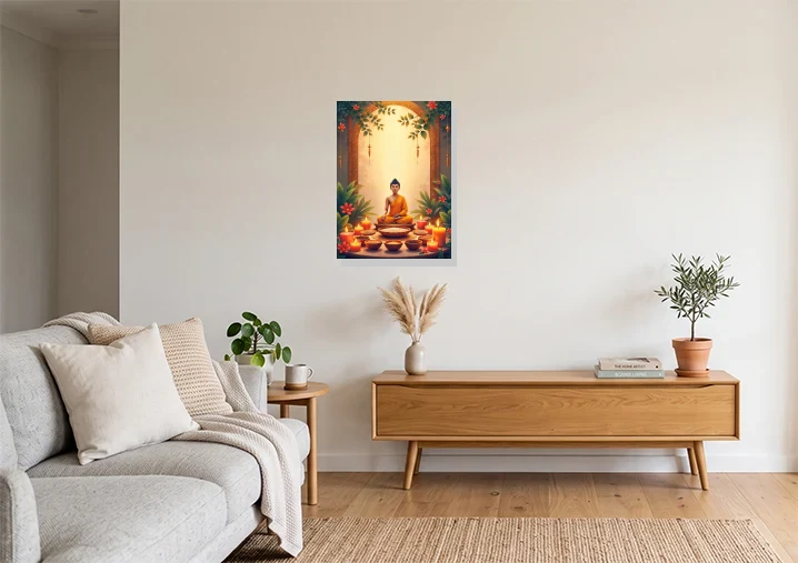 Living Room mockup with artwork