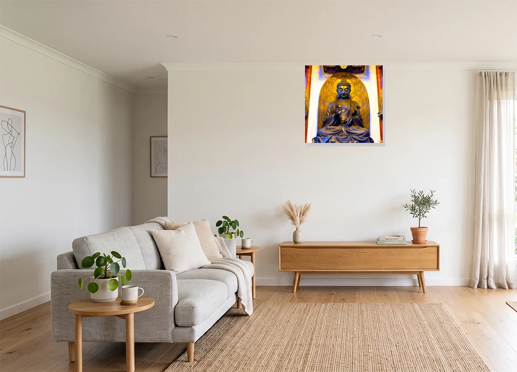 Office mockup with artwork