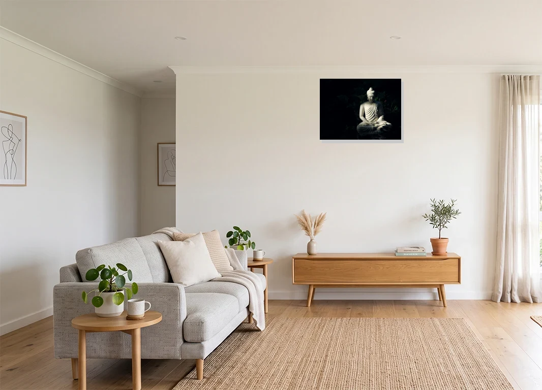Office mockup with artwork