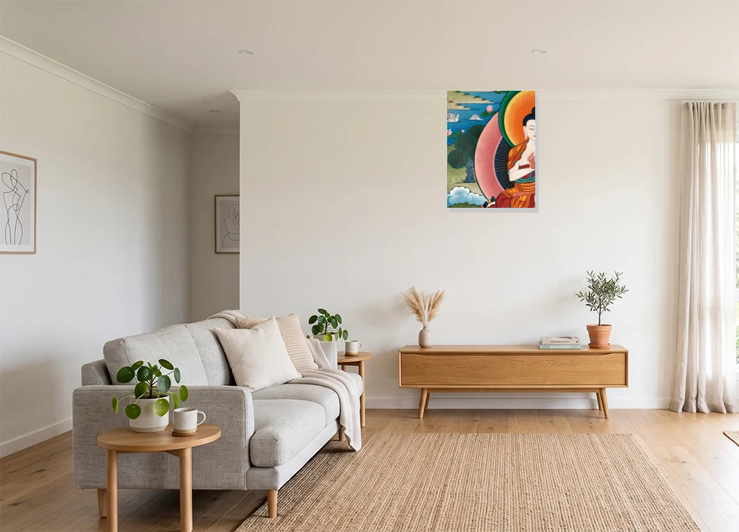 Office mockup with artwork