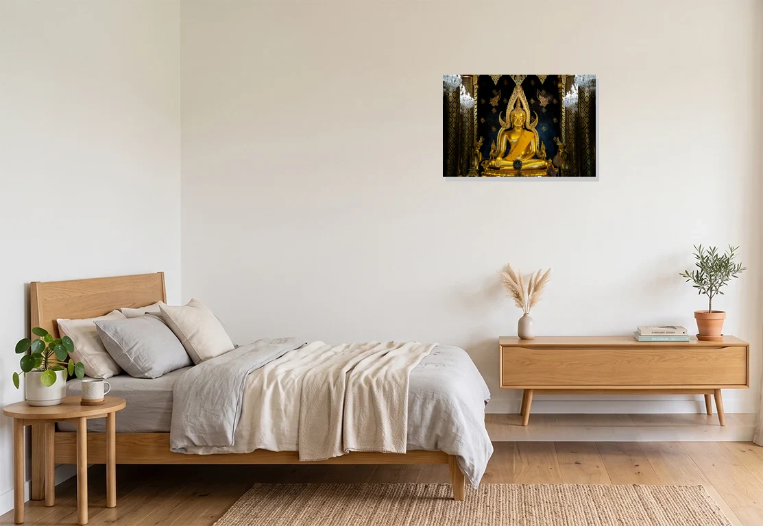 Bedroom mockup with artwork