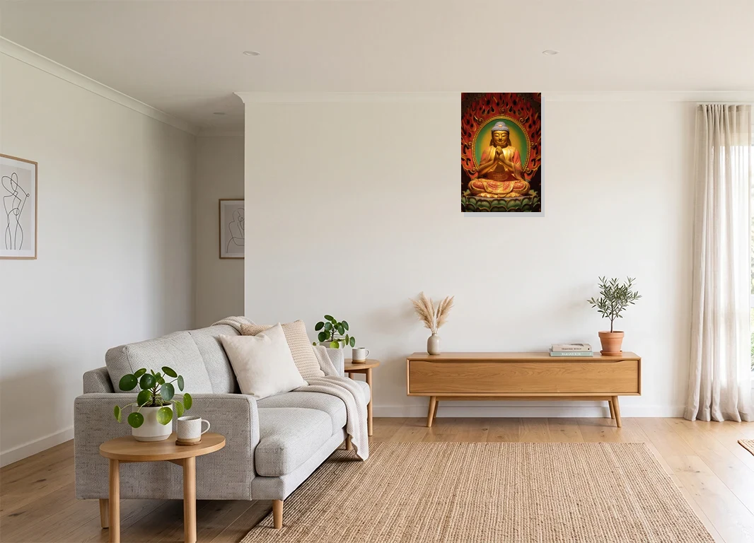 Office mockup with artwork