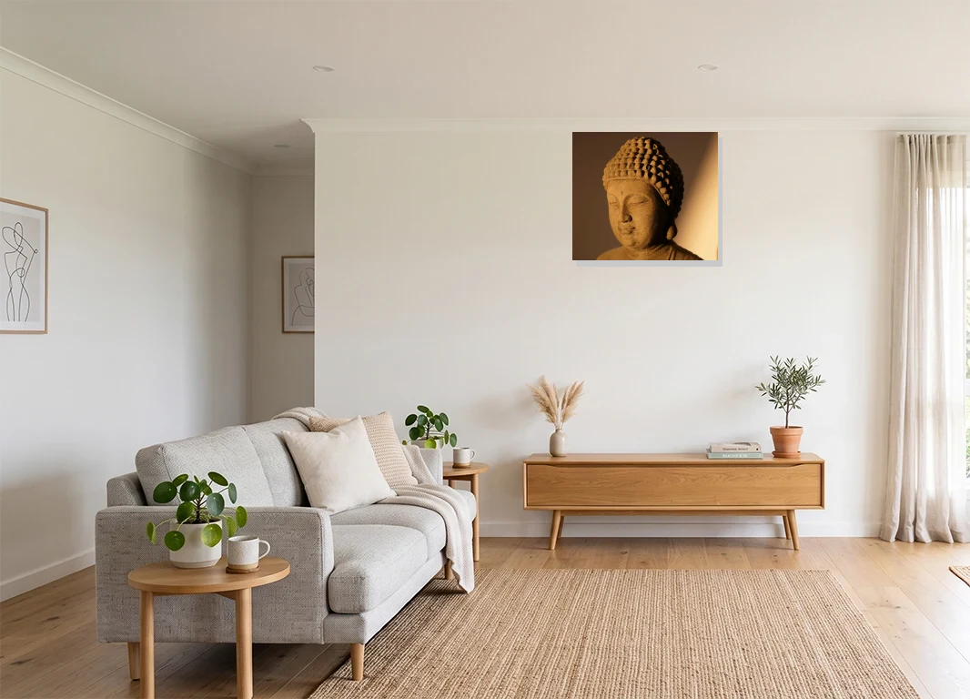 Office mockup with artwork