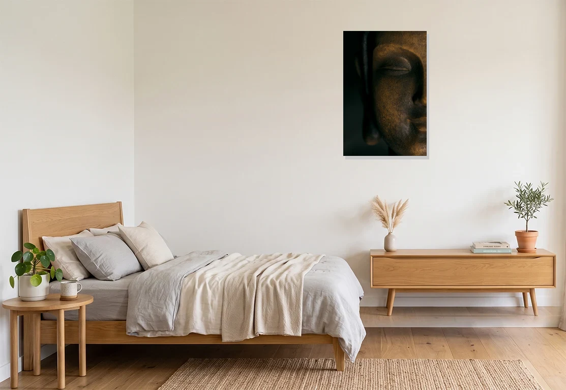 Bedroom mockup with artwork
