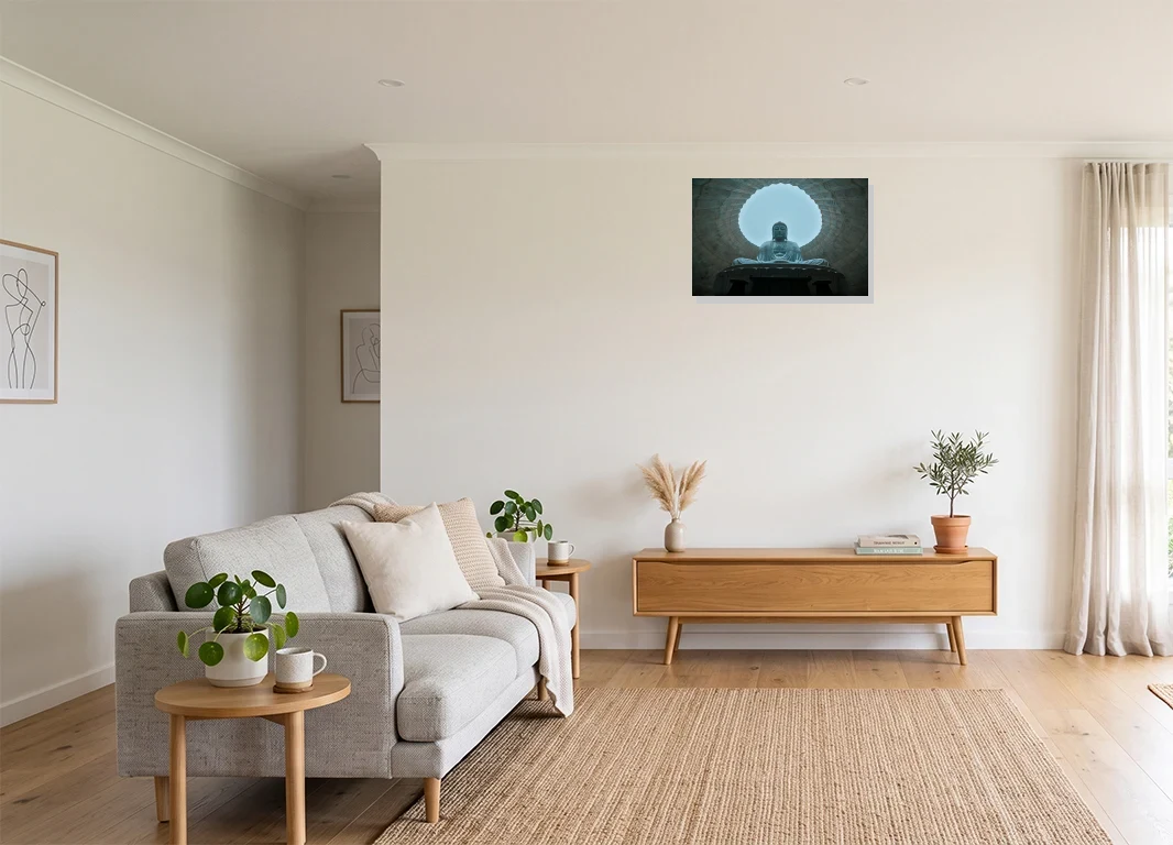 Office mockup with artwork