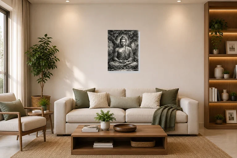 Hotel Lobby mockup with artwork