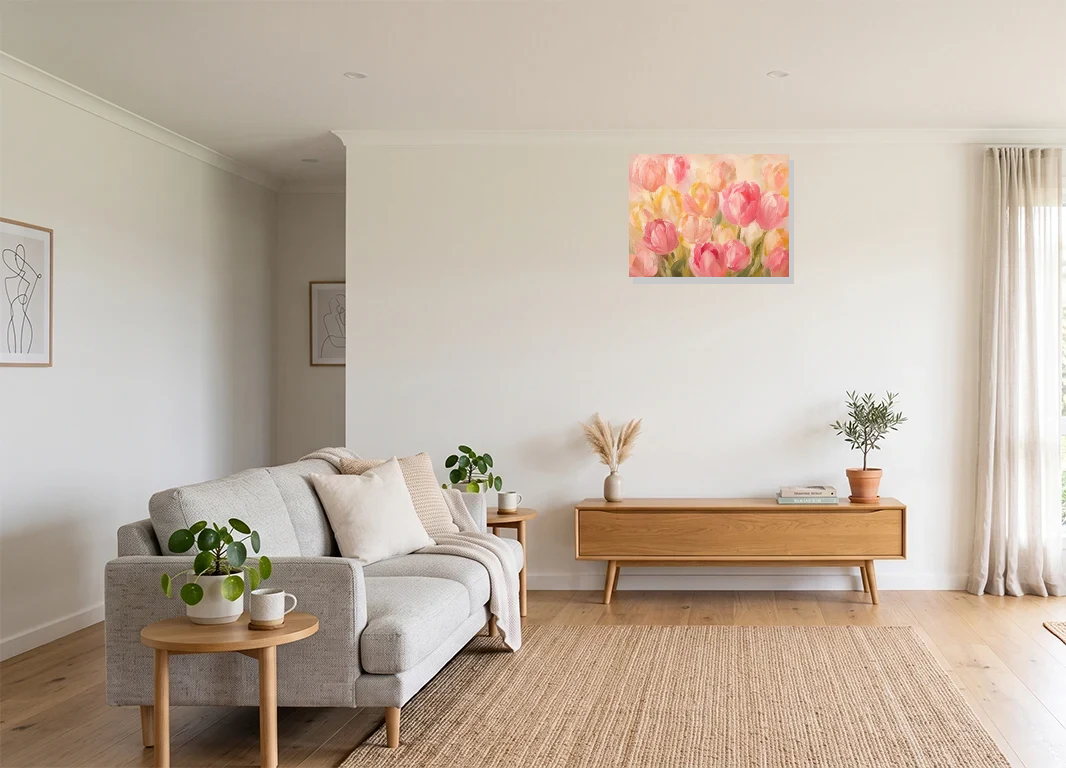 Office mockup with artwork