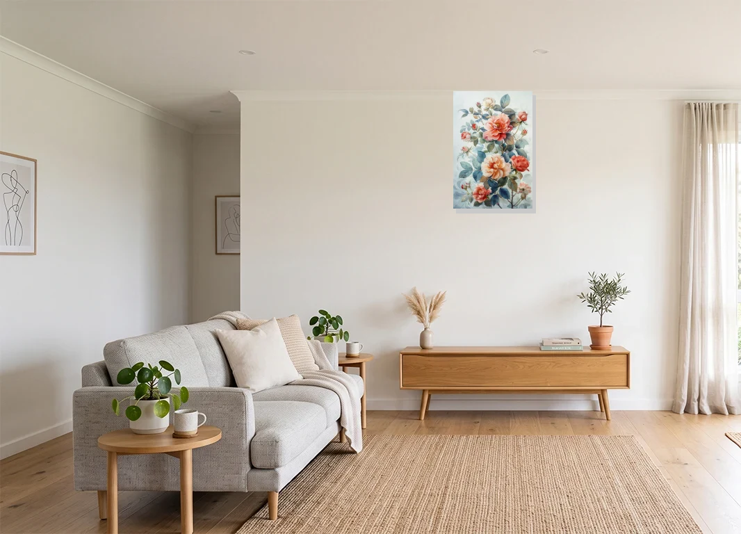 Office mockup with artwork