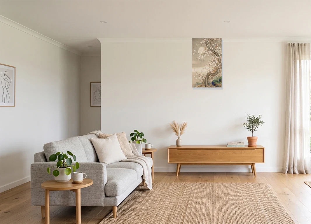Office mockup with artwork