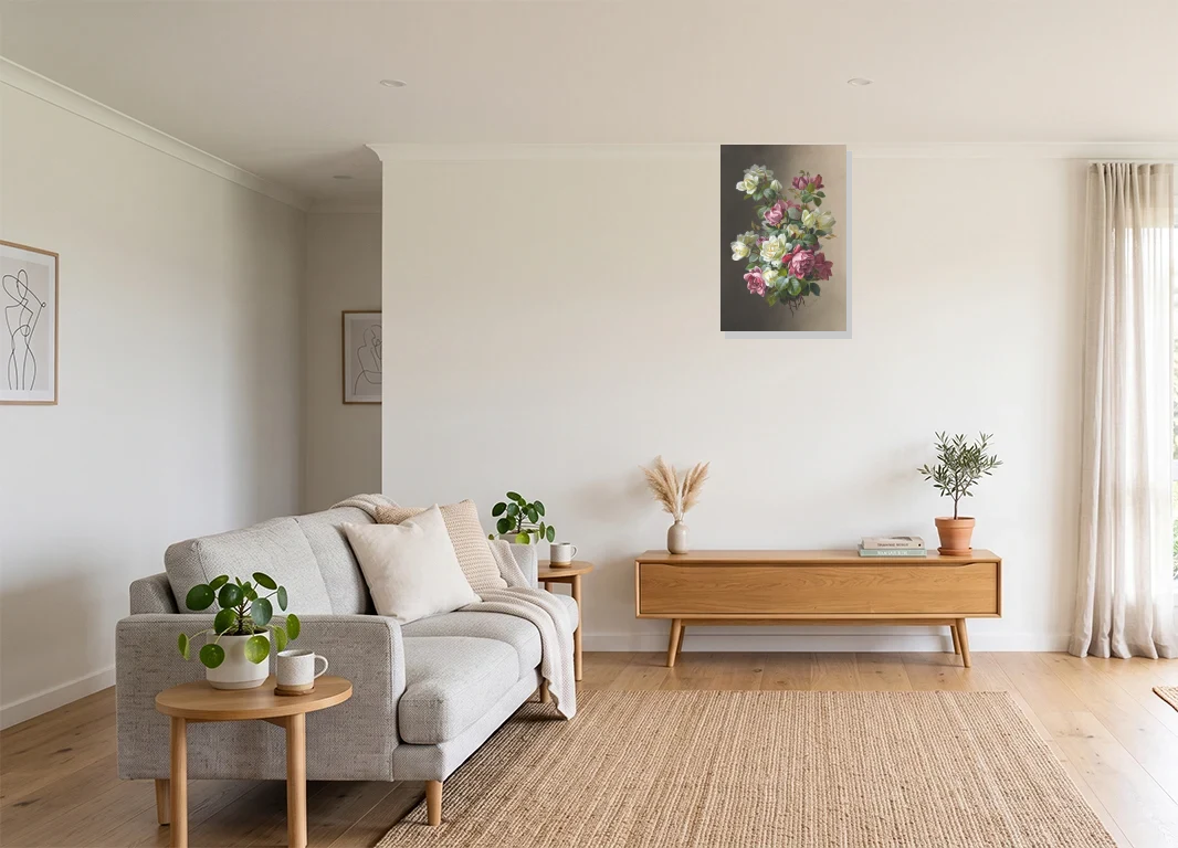 Office mockup with artwork