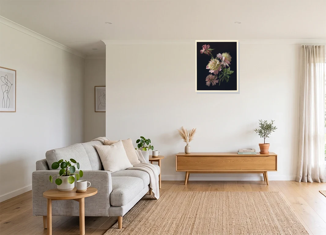 Office mockup with artwork