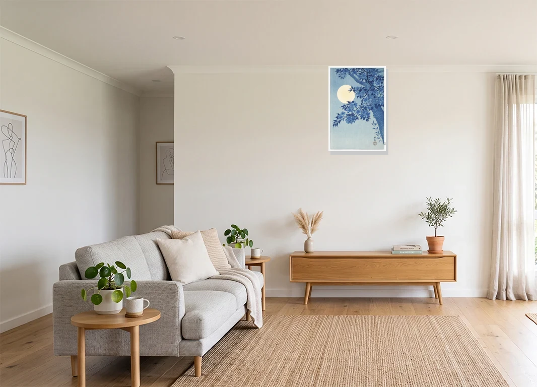 Office mockup with artwork