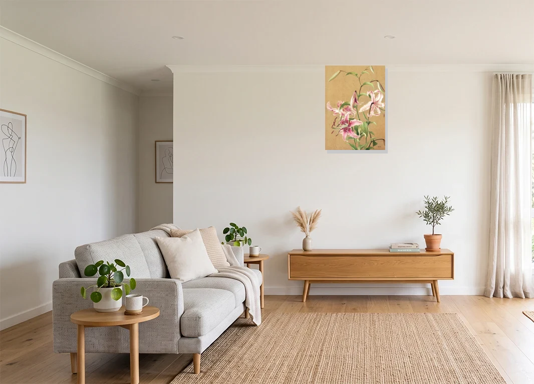 Office mockup with artwork