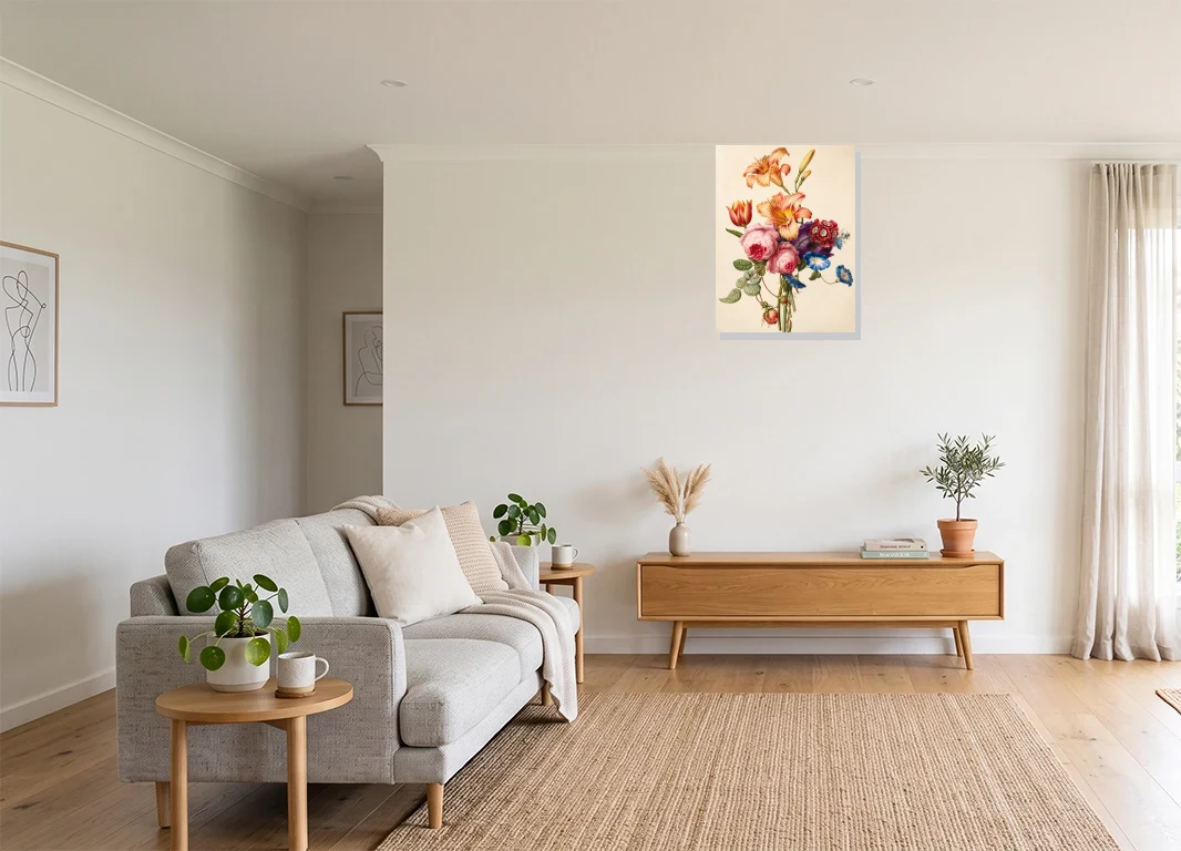 Office mockup with artwork