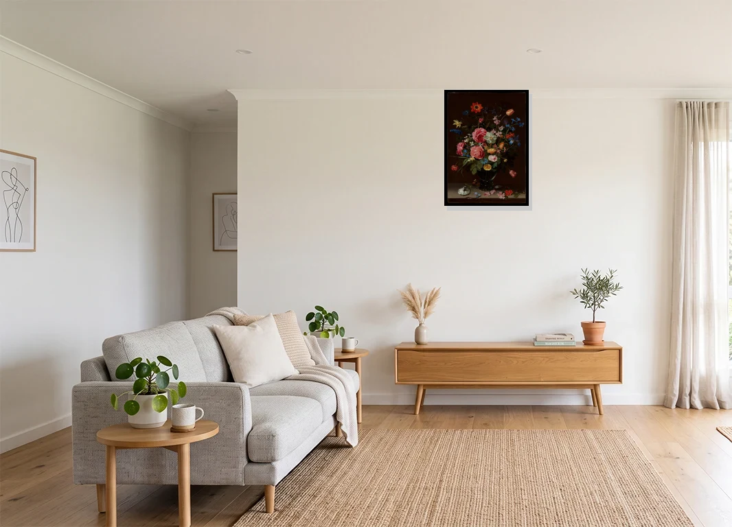 Office mockup with artwork