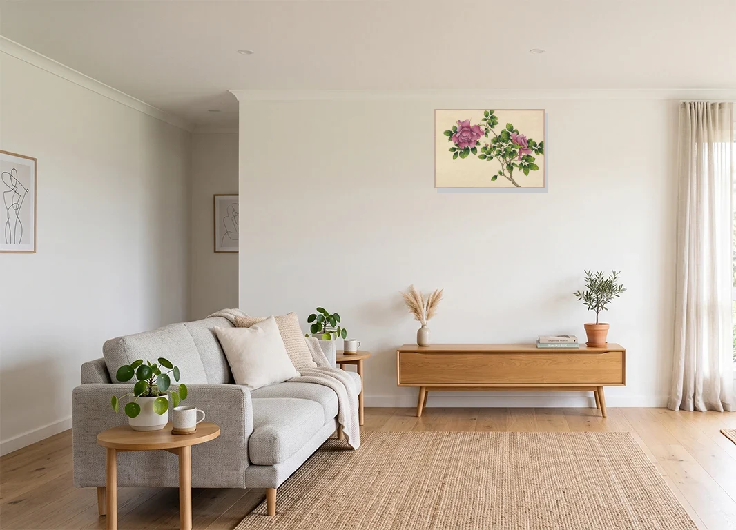 Office mockup with artwork