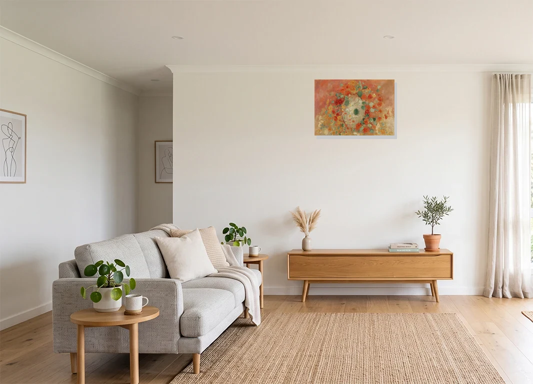 Office mockup with artwork